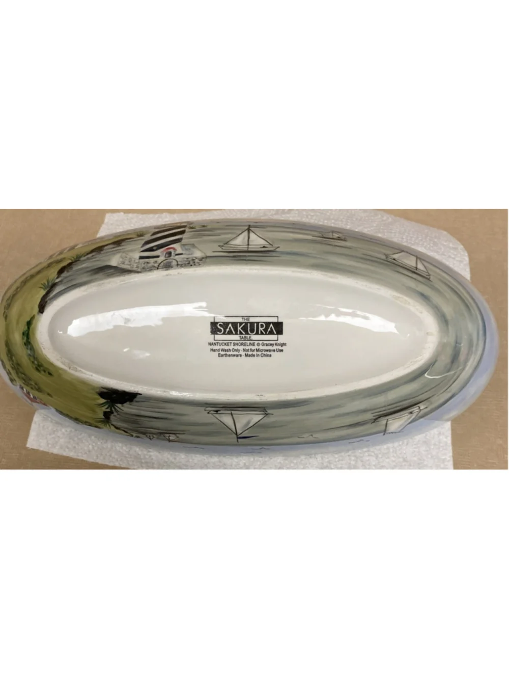 Oval Vegetable Bowl Nantucket Shoreline Sakura 13